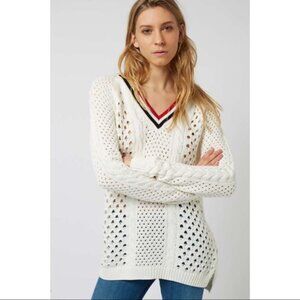 Topshop Cable Knit Varsity Collegiate Sweater